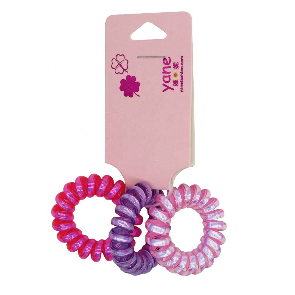 3pcs/ Set Bulk Fluorescent Electroplating Hairring 3.5cm Telephone Line Hir Bannd For Girls